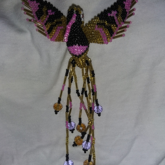 Hummingbird Loom Beaded Necklace - Picture 7 of 16